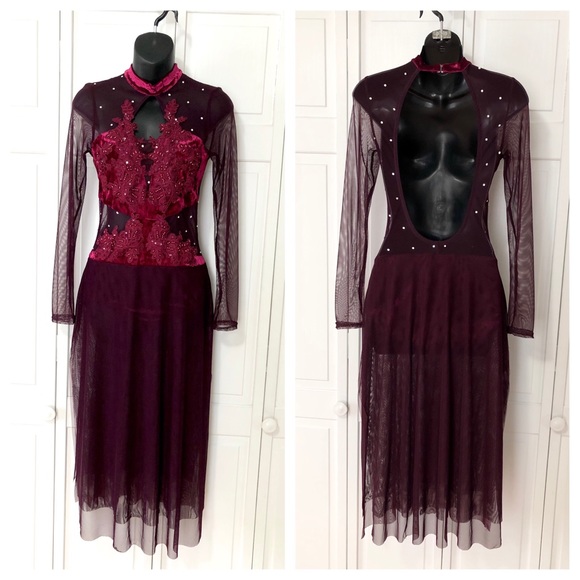 AS Reverence Burgundy Semi Custom Dance Costume - Picture 5 of 5